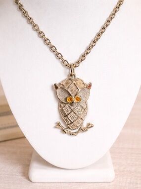 Boho Vintage Gold Owl Pendant Necklace